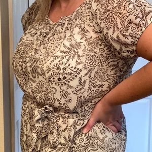 Apt 9 Brown and Off-White Blouse